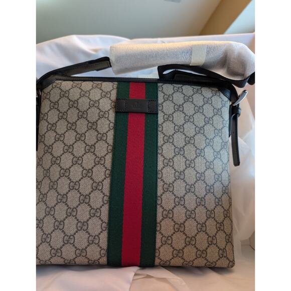 NIB Gucci GG Supreme Ophidia Monogram Canvas Web Messenger Crossbody Bag - Picture 6 of 13